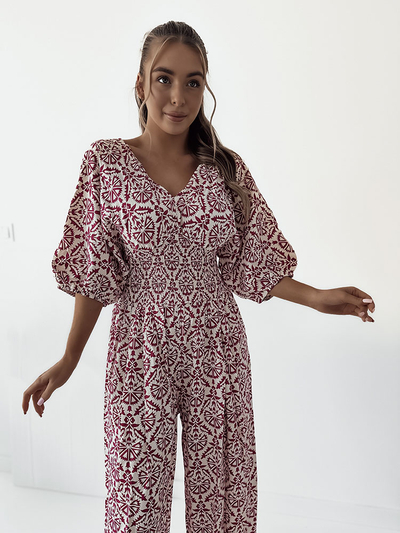 Royalfashion Raštuotas moteriškas kombinezonas