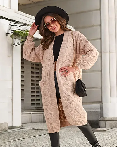 Karališkosios mados Megztas moteriškas pončo megztinis