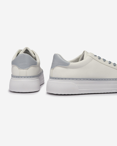 Balti moteriški sportiniai bateliai su mėlynais įdėklais Assalia - Avalynė