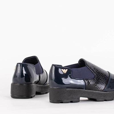 Темно-синие лакированные детские туфли Iraira