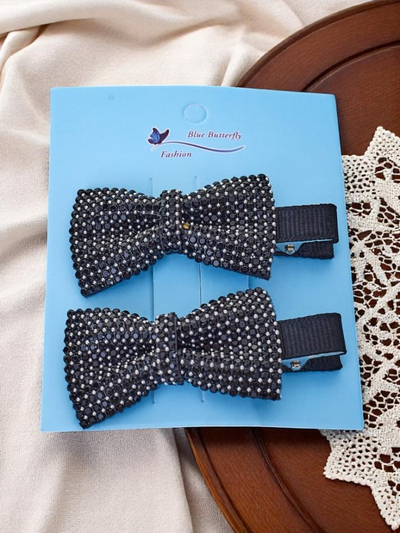 Royalfashion 2 plaukų segtukų su kaspinais ir akutėmis rinkinys Isadora