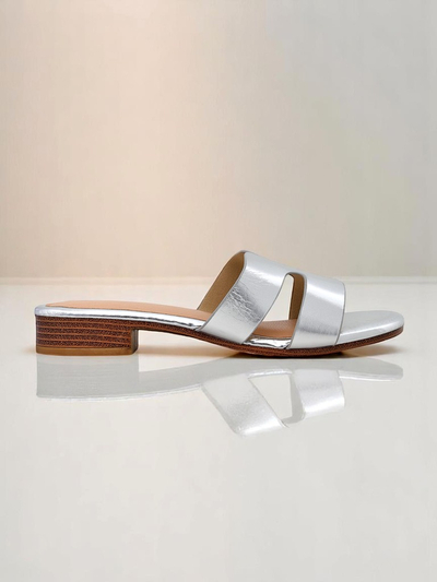 Royalfashion Женские шлепанцы на плоской подошве SilverEase