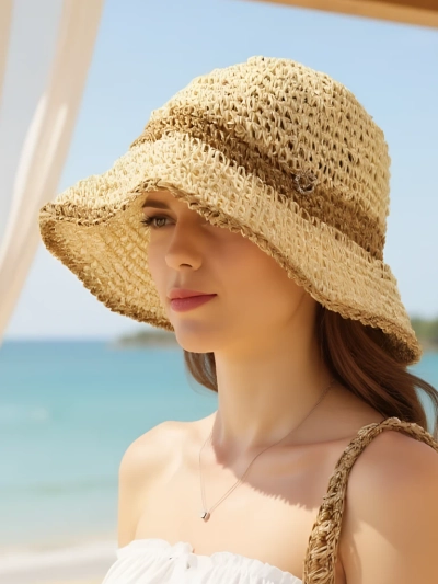 Royalfashion Šiaudinė moterų skrybėlė Sun Bloom