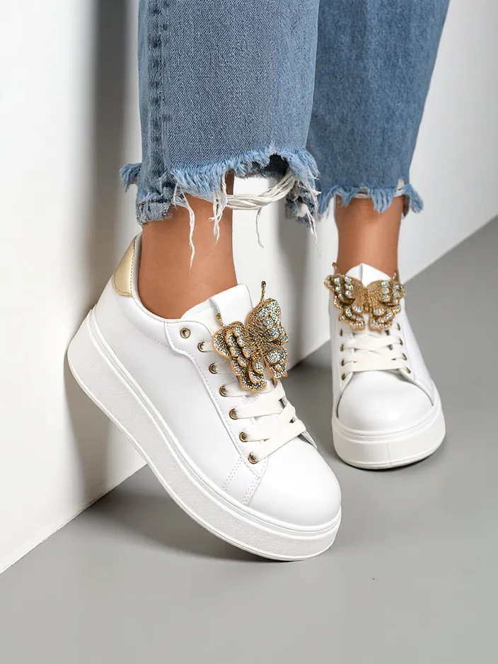 Королевская мода Женские платформенные кроссовки с бабочкой Obellay