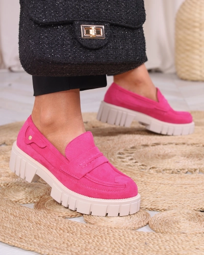 Royalfashion Мокасины из эко замши цвета фуксии для женщин Siherta