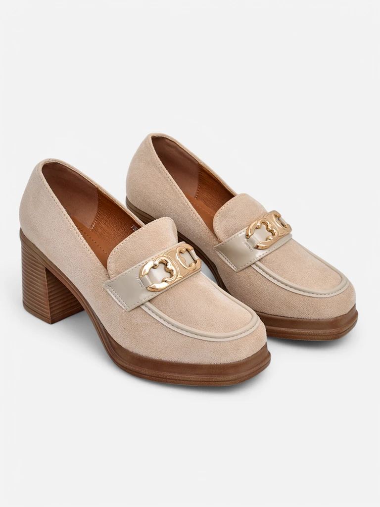 Royalfashion Женские мокасины на высоком каблуке Qeroy