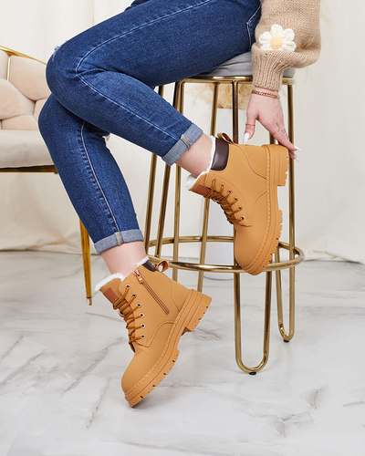 Royalfashion Camel женские утепленные сапоги-трапперы Radoras