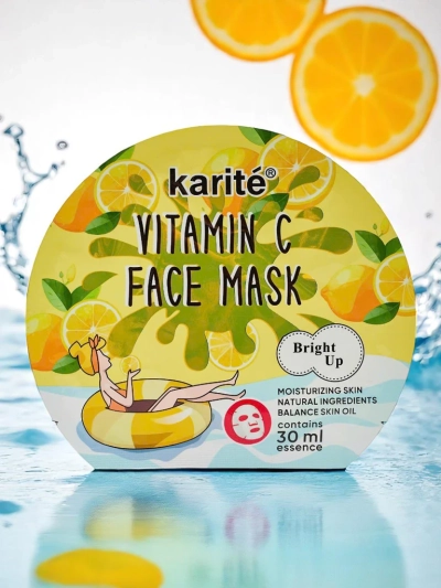 Veido kaukė-lapelė su vitaminu C – skaistinanti