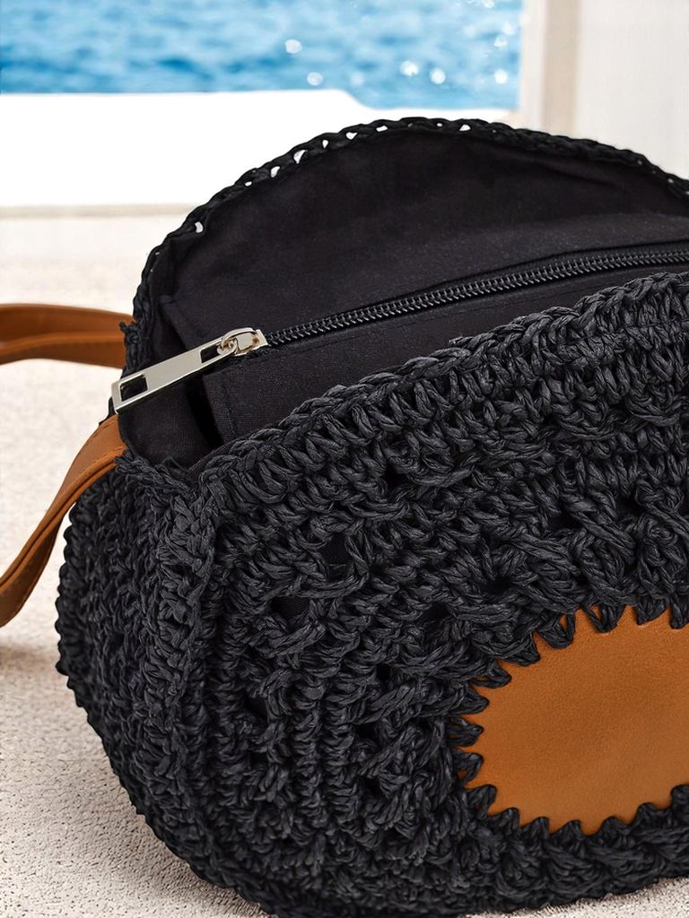 Royalfashion Maža moteriška šiaudinė rankinė Solar Mini