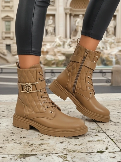 Стеганые женские ботинки из экологичной кожи Sable Rose