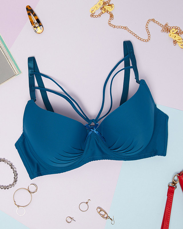 Бирюзовый бюстгальтер на бретельках