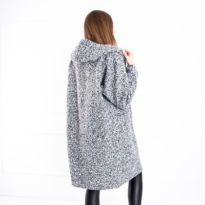 Pilka moteriška striukė - paltas su gobtuvu - Drabužiai