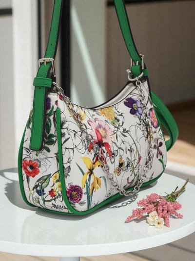 Royalfashion Maža moteriška rankinė iš eko odos su gėlių raštu Lily Bloom