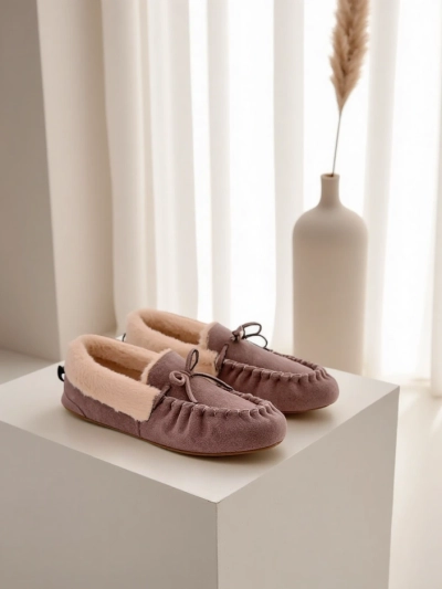 Royalfashion женские мокасины с мехом Ahtikes