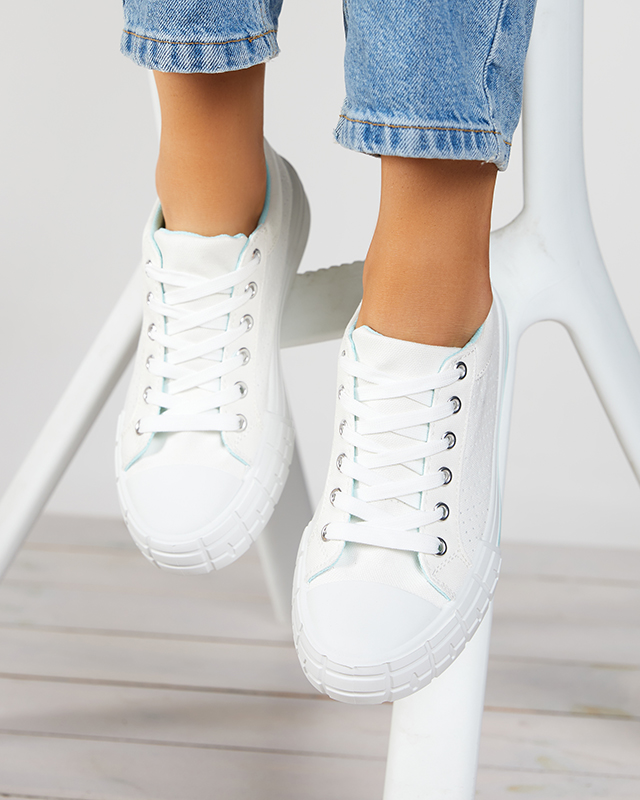 Женские белые кроссовки с мятной полоской Sols- Footwear