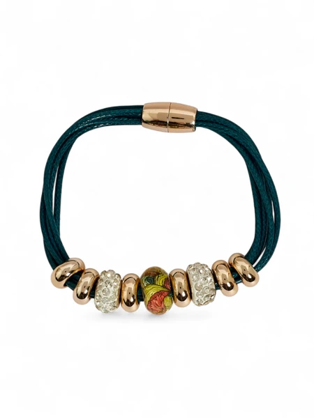 Bransoletka damska z kulkami i cyrkonią - sztosik!