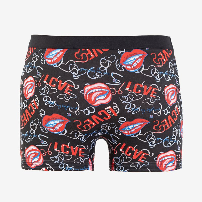 Juodi vyriški bokseriniai šortai su raštu - Apatiniai