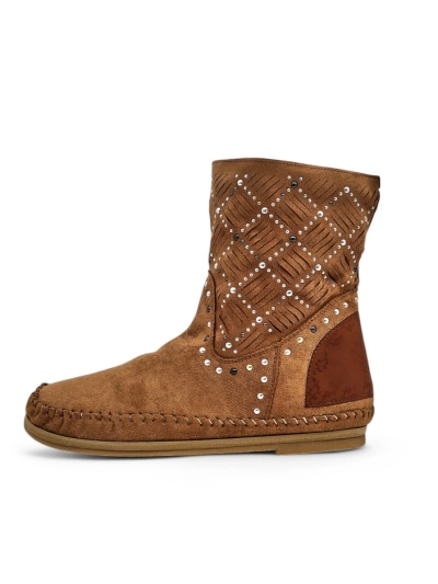 Royalfashion Moteriški anklinės botai su mažu pakulnės ir vyšniais Indijos stilius