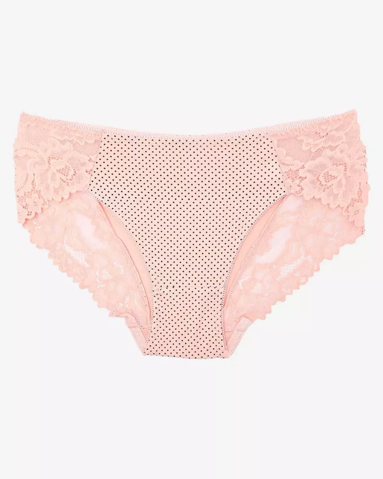 Розовые женские трусики с точечным принтом - Нижнее белье