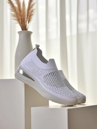 Royalfashion moteriški wedge sportbačiai be užsegimo su kristalais Qelavise