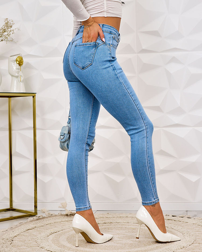 Royalfashion Женские джинсы-трубы с цирконами