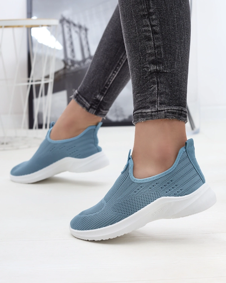 Синие женские тканевые спортивные туфли слип on Regika - Обувь