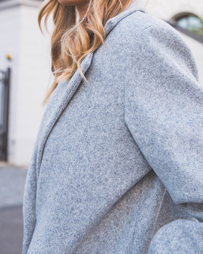 Moteriška striukė iki kelių šviesiai pilkos spalvos- Drabužiai