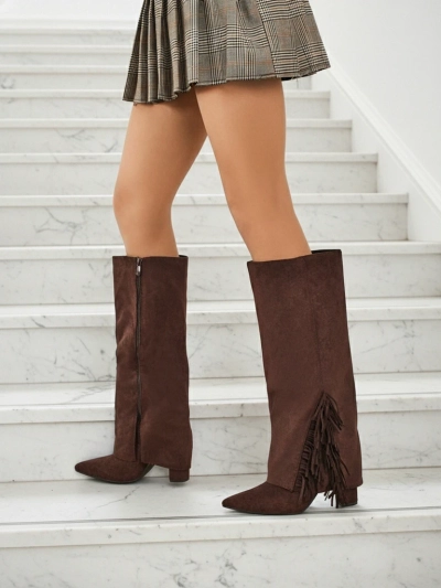 Женские казаки Rimolea из эко-замши с голенищем