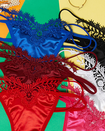 Moteriškos margaspalvės nėriniuotos juostelės 6 vnt. / pak. - Apatiniai rūbai