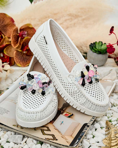 Royalfashion Женские ажурные мокасины из бисера Nasfali