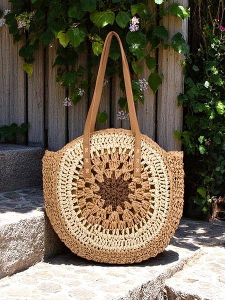 Royalfashion šiaudinė moteriška rankinė Flora Grande