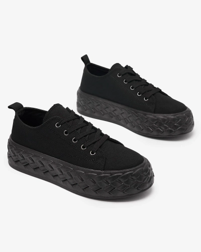 Спортивные кроссовки на платформе черного цвета Saddol- Footwear