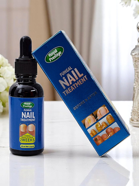 Preparatas, raminantis nagų grybelio simptomus, su lašintuvu