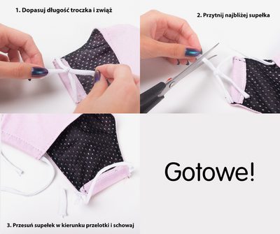 Dziecięca granatowa 3 warstwowa maseczka ochronna na twarz - Maseczki