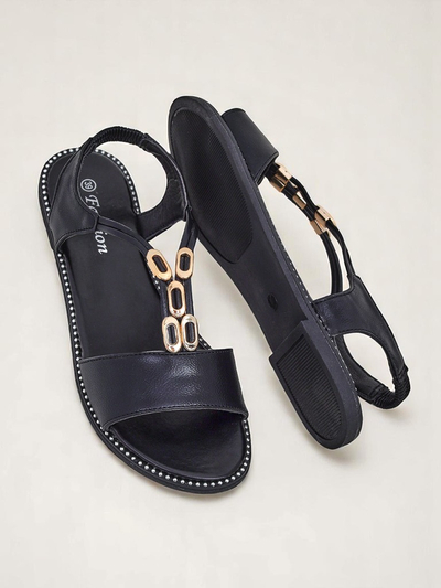 Royalfashion Damskie sandałki z ozdobnymi paseczkami Siena Glow