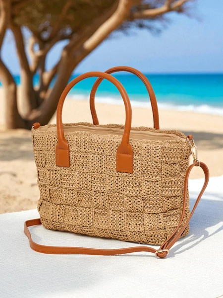 Royalfashion Didelė šiaudinė moteriška rankinė Aureliana Savio