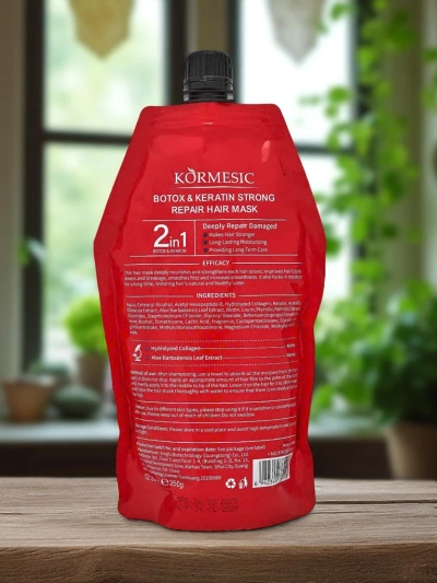 Drėkinamoji plaukų kaukė su botoksu ir keratinu