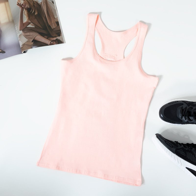 Moteriški rožiniai marškinėliai su plačiais petnešėlėmis - Drabužiai