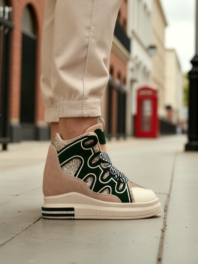 Royalfashion Aukšti moteriški sportbačiai su paslėptu platforma Oblaffi