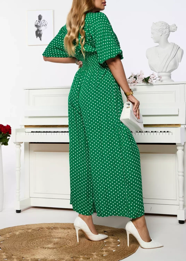 Зеленый длинный женский гороховый костюм - Одежда