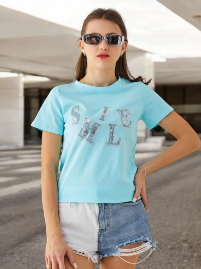 Royalfashion moterų medvilninė bluzonė su įrašu