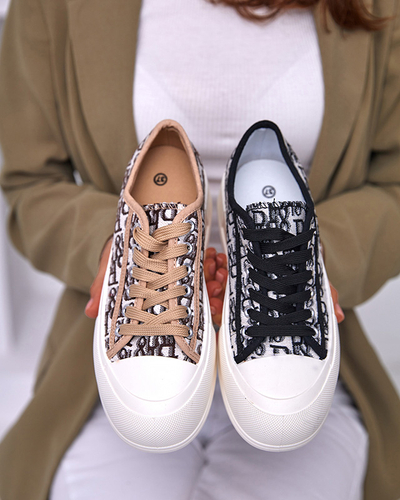 Узорчатые женские кеды на платформе белого цвета Berika - Обувь