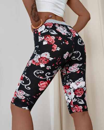 Женские шорты 3/4 черно-розовые PLUS SIZE - Одежда