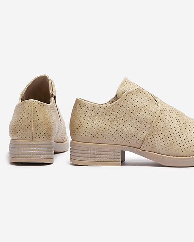 Smėlio spalvos moteriški eko odos pusbačiai Ilioppa- Avalynė