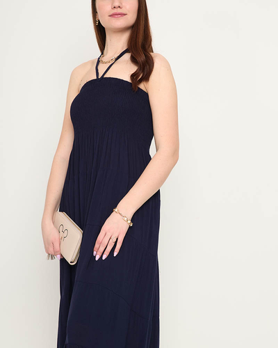 Navy midi suknelė PLUS SIZE - Drabužiai