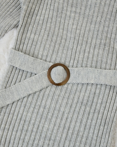 Royalfashion Pilka moteriška megztinė suknelė