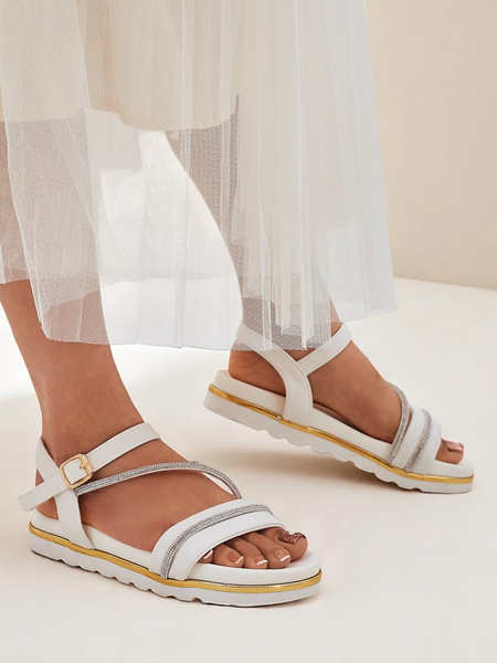 Royalfashion moteriškos basutės su platforma ir kalnų krištolais "Magnol"