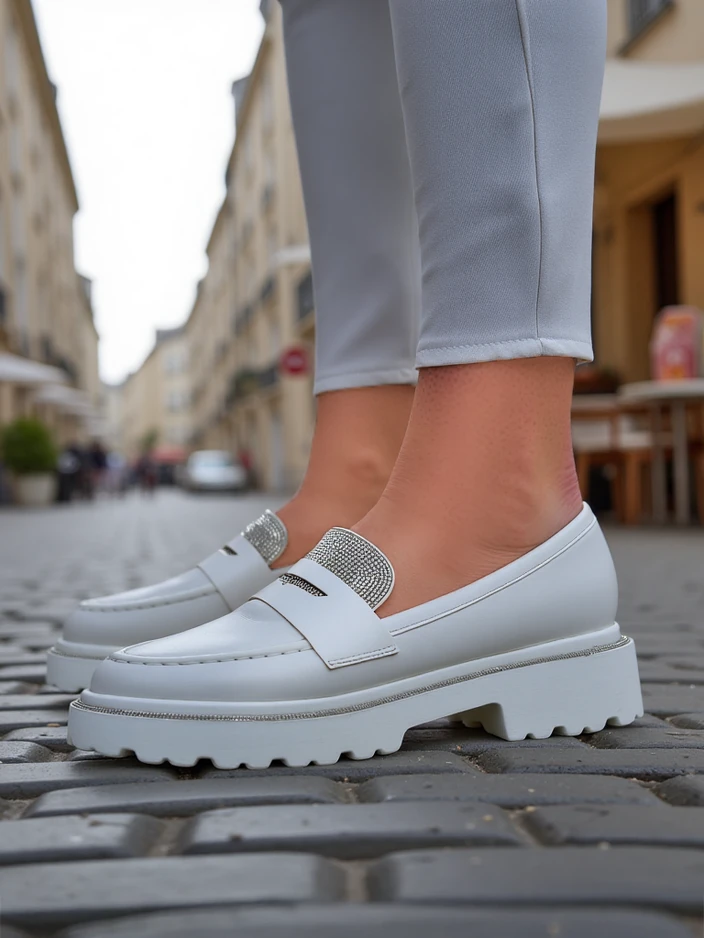 Royalfashion Женские мокасины с стразами Vinness