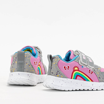 Pilki mergaičių sportiniai bateliai su spalvotu Odika raštu - Avalynė