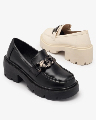 Royalfashion Juodi moteriški mokasinai Lopolla